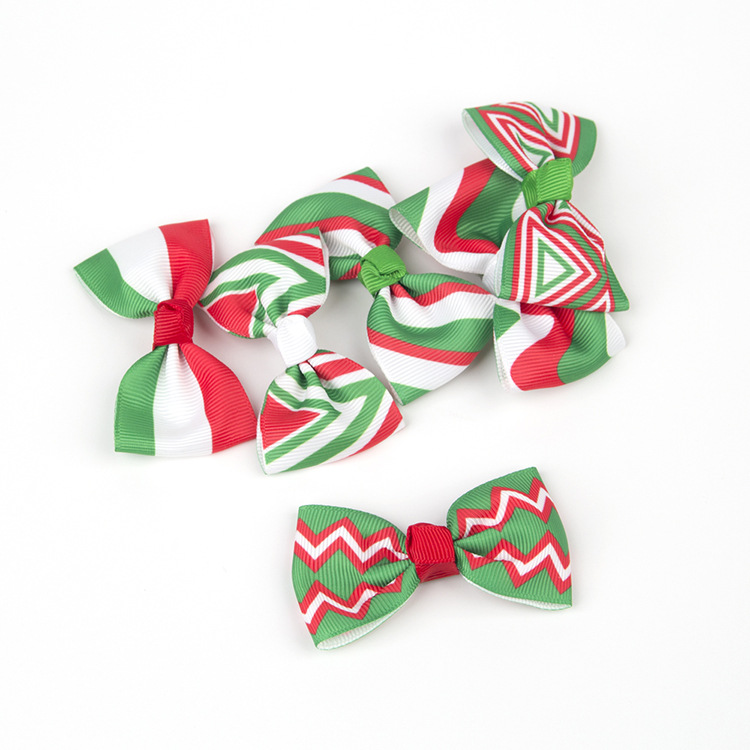 Wholesale Bows Christmas Color Stripe Children's Hairpins 3 Pieces Set Nihaojewelry display picture 23