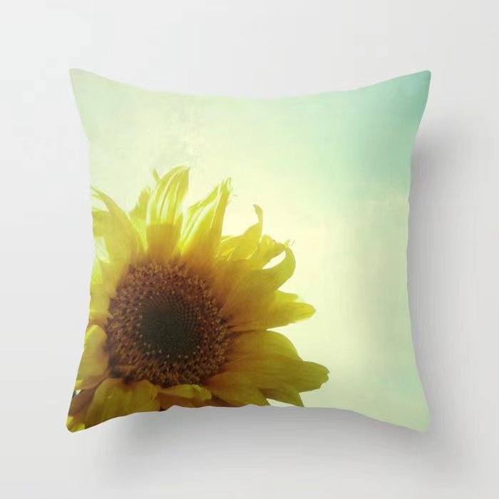 Girasol amarillo girasol funda de almohada Nordic casa estilo melocotón piel sofá del coche cojín cubierta image 21