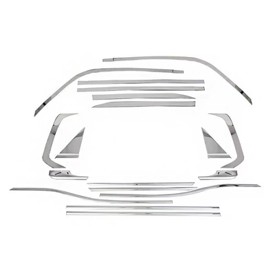 Accessories Bright Black/silver, Şüşə kənarı xromları/moldingləri - 2024-prado-full-window-20-pieces-silver