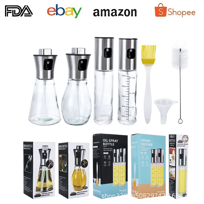 Cross-border 304 stainless steel spray bottle suit barbecue atomization spray bottle oil bottle olive oil control spray spray bottle