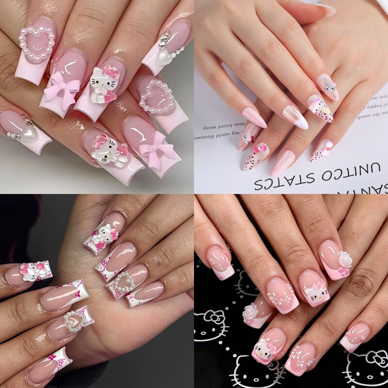 Cross-Border 24-Piece Kt Cat Cartoon Nail Art Collection Sweet and Cute Pre-Made Nail Stickers Wholesale Cross-Border 24-Piece Kt Cat Cartoon Nail Art Collection Sweet and Cute Pre-Made Nail Stickers Wholesale