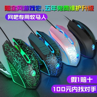 Office Mute Wrangler Internet Cafe Press Gun Electric Competition Game Wired Mouse Macro Micro Side Key Dots Eat Chicken Press Gun