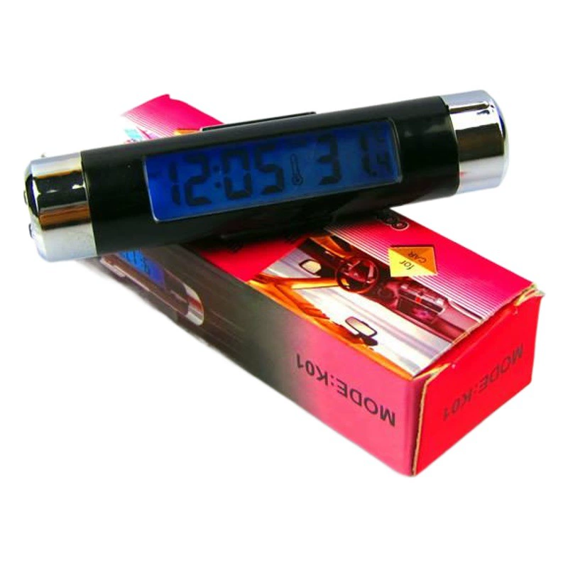 Автомобильные часы Автомобильный термометр электронный счетчик воздуха на выходе светодиодные светящиеся время два три в одном внутренние принадлежности Зажим K01