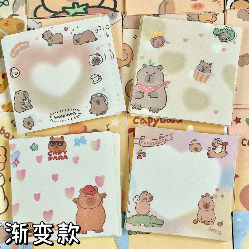 Nuevo producto Capibara caja de notas 200 en no adhesivo estudiante inswind mezclado material de cuentas de mano papel de notas