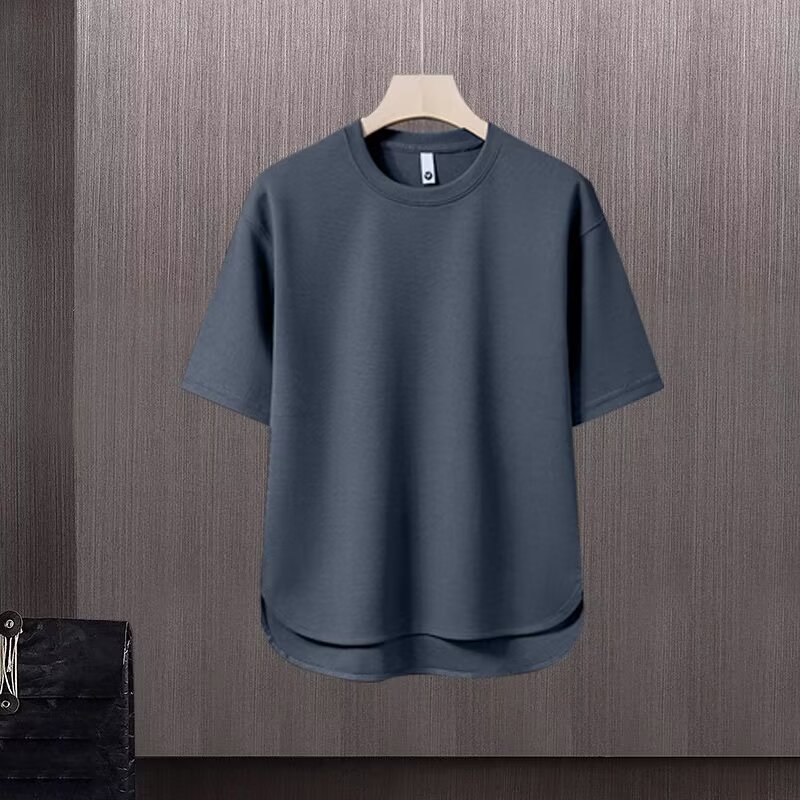 Men's Minimalist Sportswear Set - Breathable Pure Color T-Shirt And Lounge Pants For Casual Street Style_viptrois.com