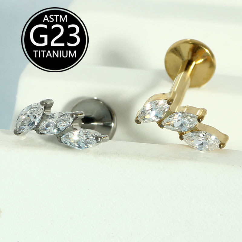 Labret piercing jewelry detail image