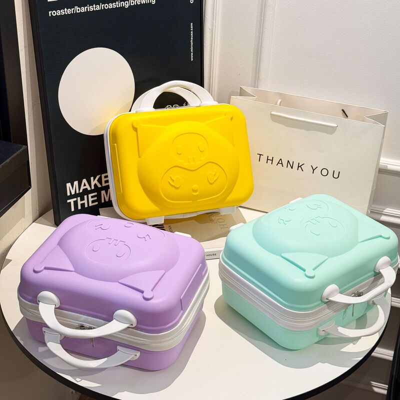 Kulomi hand luggage makeup small box bag women 14 inch small size cartoon cute animation convenient mini