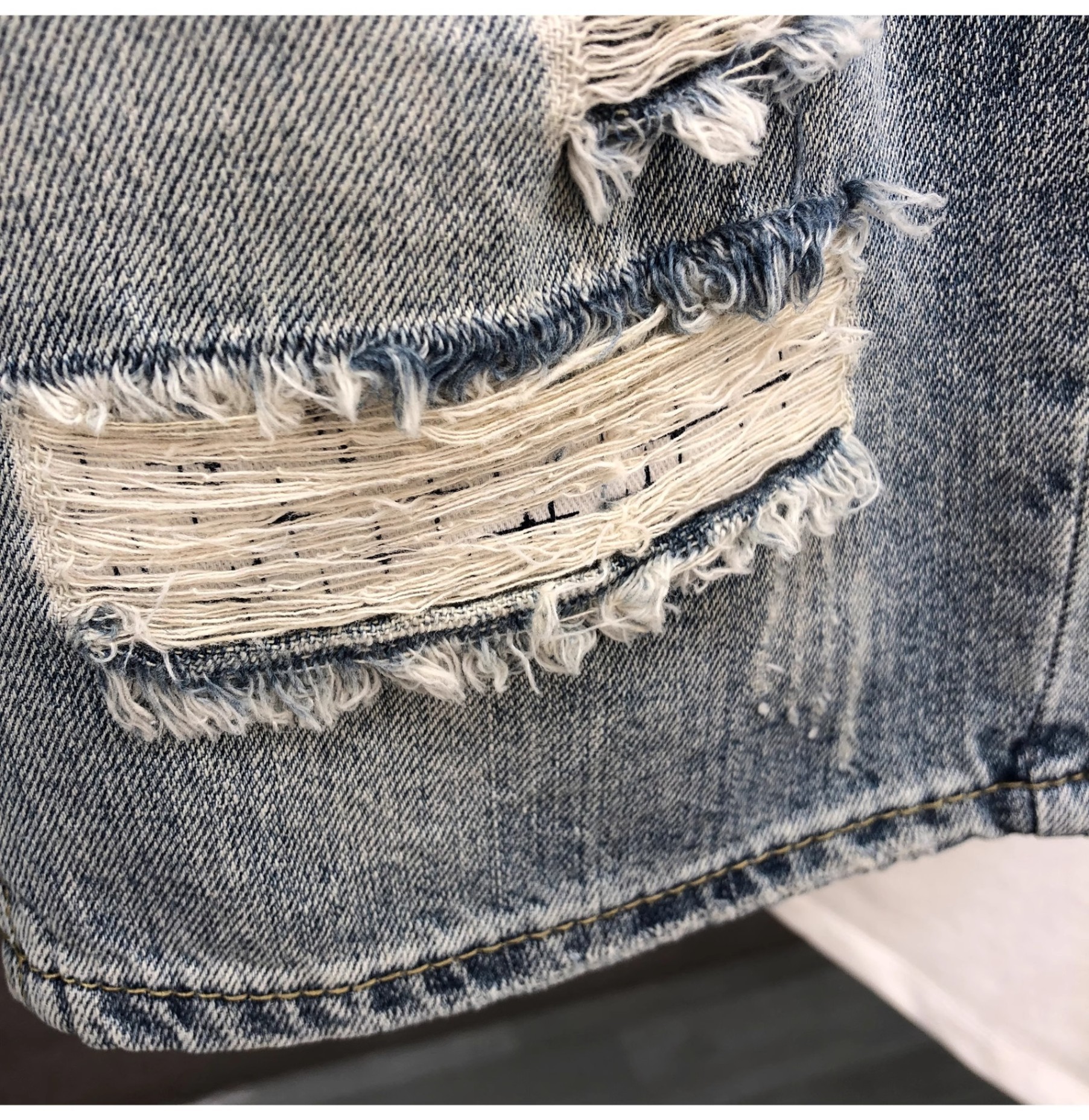 Men's Ripped Denim Shorts Summer Wear Resistant Light Colored Elastic Comfortable Casual Handsome Washed Retro Shorts_mkmklike.com