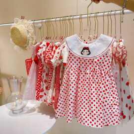 女童连衣裙波姆熊 小左小右22夏季新款网红品牌童装厂家货源批发