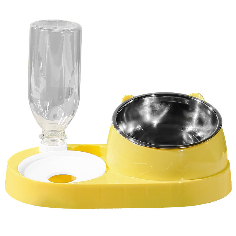 Tazón de gato Tazón doble Tazón de agua potable automática Tazón de perro Tazón de comida Teddy Tazón de arroz Perro Gato Bebida de agua Tazón de comida para gatos Tazón para mascotas