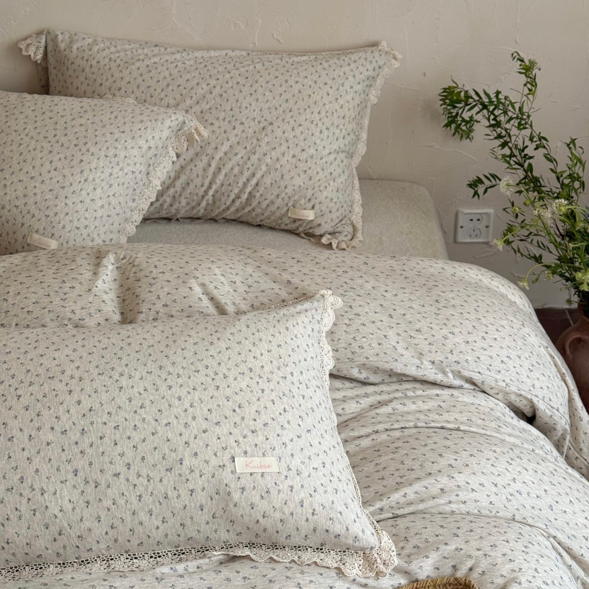 Nordisch-französischer Vintage-Boho-Stil, frischer, schlichter, aus reiner Baumwolle gefertigter A-Qualität-Strick-Bettbezug, weich und hautfreundlich für ein angenehmes Schlafen ohne Kleidung._voghion.com