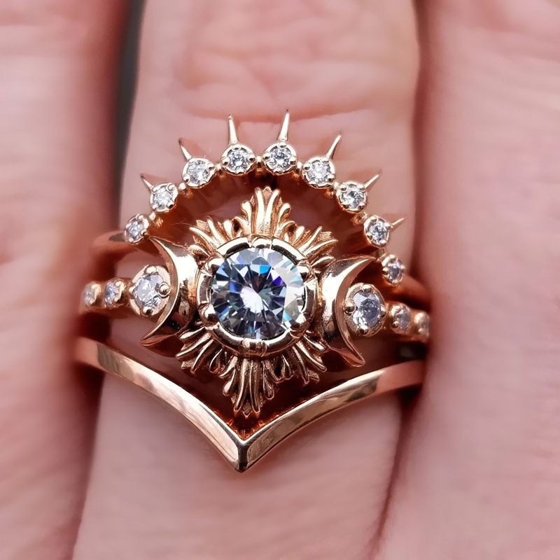 Fashion Sun Alloy Plating Inlay Rhinestones Womenu0027S Rings