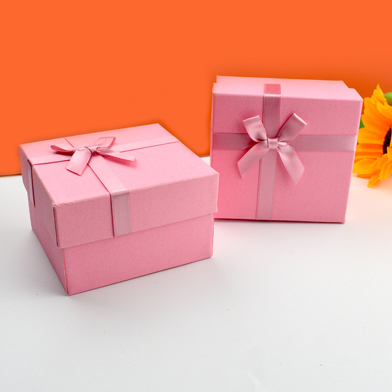 Colorful box pink bow gift box watch box jewelry box gift packaging box gift bag packaging box accessory box