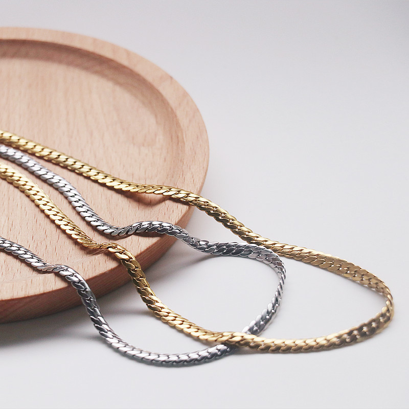Cuba Titanium Steel Necklace Women's Bracelet Set Personalized Retro Fashionable Hip-Hop Disco Horse Whip Clavicle Chain First Jewelry Cuba Titanium Steel Necklace Women's Bracelet Set Personalized Retro Fashionable Hip-Hop Disco Horse Whip Clavicle Chain First Jewelry