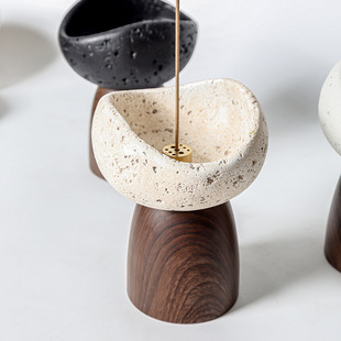 Creative Retro High-Bottom Texture Wabi-Sabi Style Incense Stick Home Sandalwood Incense Base Tray Medieval Ornaments