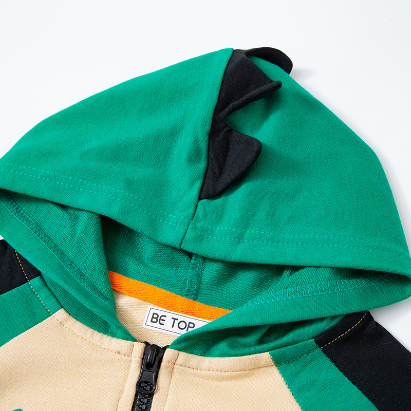 Ser Superior ropa para niños dinosaurio con capucha suéter para niños abrigo suéter de dibujos animados para niños primavera y otoño bebé Delgado algodón puro