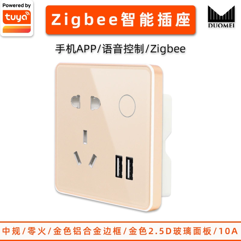 Graffiti smart socket wifi graffiti 10A five -hole band USB factory wholesale smart zigbee socket