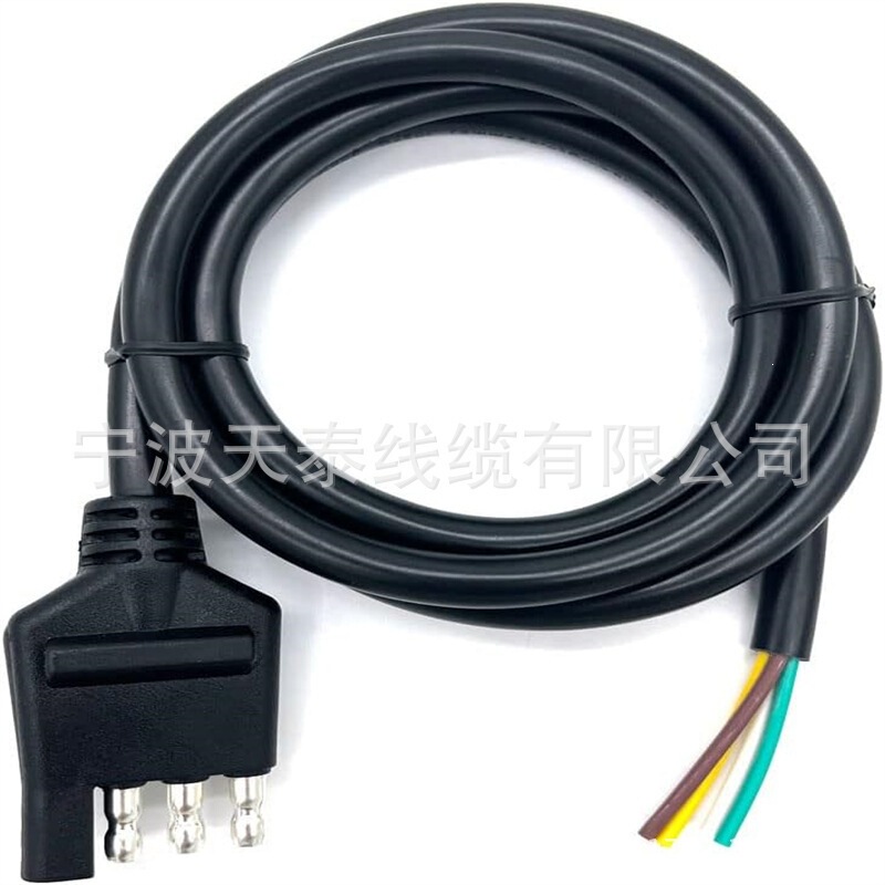 18Awg 3.28 Feet 4-Way Flat Trailer Wiring Harness Extension Cable 4-Way Flat Trailer Connector