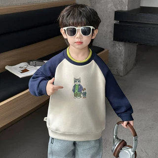 男童2026新款加绒卫衣秋冬儿童冬季衣服男孩一体绒加厚上衣酷帅潮