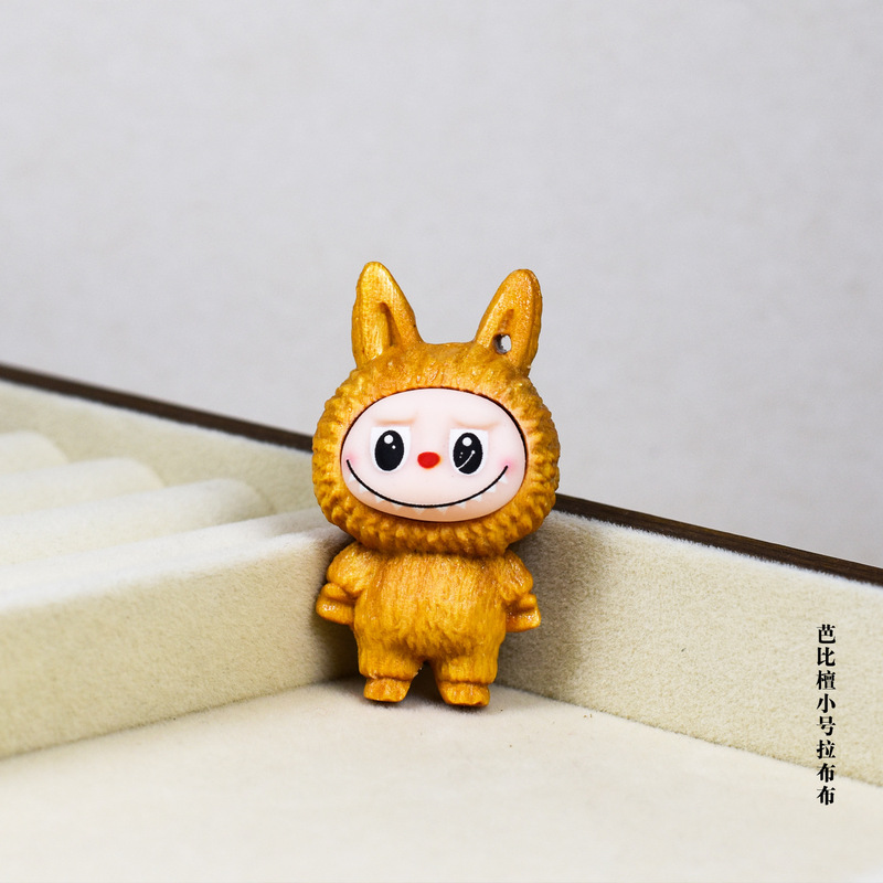 無垢材彫刻漫画かわいいエルフラブブ DIY 手作りオフィスデスクトップハンドクラフト装飾品|undefined