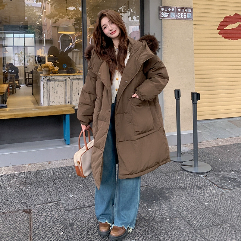 Winter long hoody, down jacket, Korean style, plus size