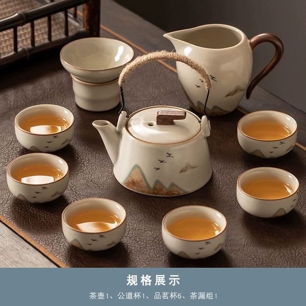 Mihuang Ru kiln "Far Mountain" Ti Liang Hao Six Cup 10 sets