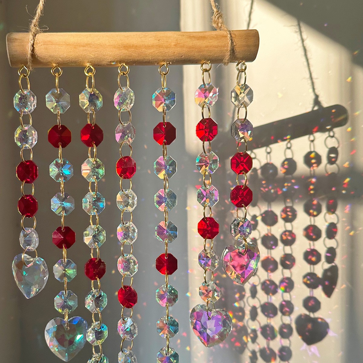 Wooden stick dream crystal wind chime 6