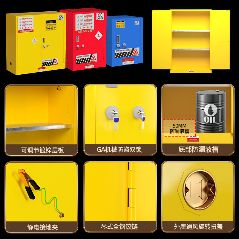 防爆柜化学品安全柜实验室危化品储存柜GA双锁防火柜45加仑防爆柜|undefined