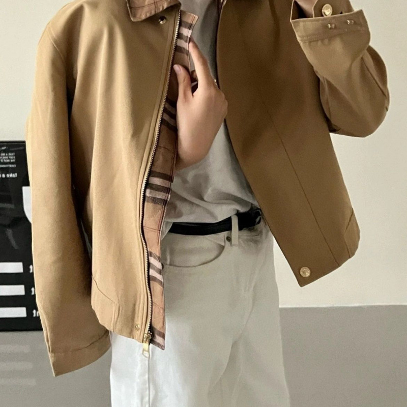 Trendy Korean-Style Khaki Plaid Patchwork Jacket Trench Coat for Women, New Autumn Outerwear with Spandex Square Collar and Princess Sleeves, Sleeveless