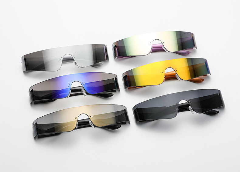 Y2k Punk Sports Gradient Color Pc Polygon Frameless Sports Sunglasses display picture 2