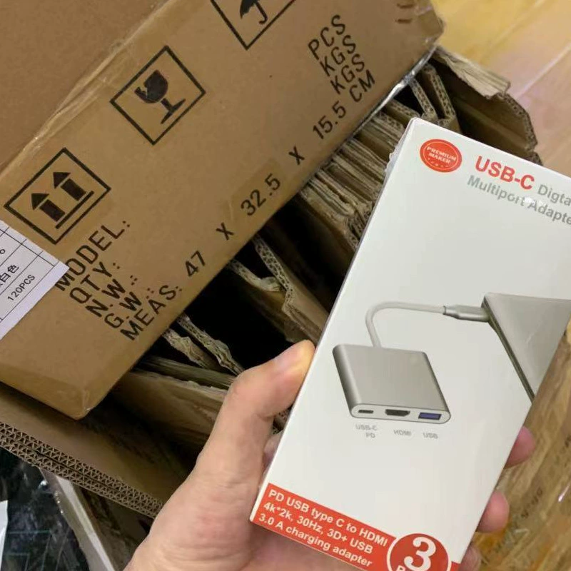 4K алюминиевая оболочка три-в-одном высокоразрешение проводка USB3.1 Многофункциональная док-станция Type-C к HDTV конвертер