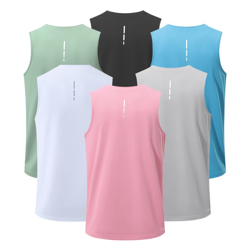 Chaleco deportivo de baloncesto de verano sin mangas entrenamiento físico Chaleco de secado rápido suelto americano reflectante impreso más tamaño superior image 1