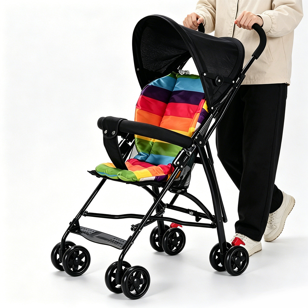 Cochecito de bebé ligero plegable simple bebé paraguas coche los niños pueden sentarse y caminar bebé artefacto amortiguador freno viaje