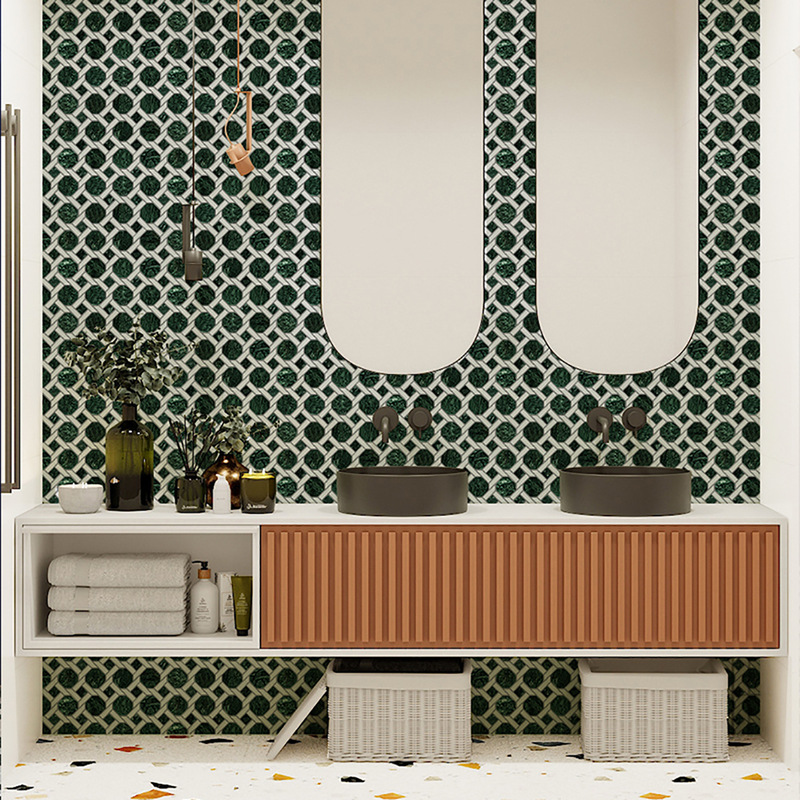Villa Light Luxury Parquet Dark Green Natural Marble Large Flower Green Stone Mosaic Tiles Bathroom Kitchen Wall Tiles Villa Light Luxury Parquet Dark Green Natural Marble Large Flower Green Stone Mosaic Tiles Bathroom Kitchen Wall Tiles