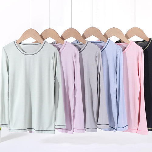 Children's long-sleeved base shirt summer thinModal sensory boys' girls' candy color long-sleeved T-shirt top new
