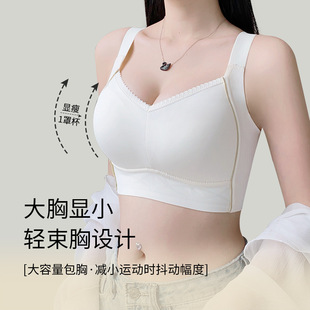Women's Big Chest Small Underwear Without Steel Ring Fit Soft Support Push-Up Adjustable Comfortable Bra plus size Bra