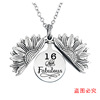 Necklace engraved solar-powered stainless steel, European style, Birthday gift