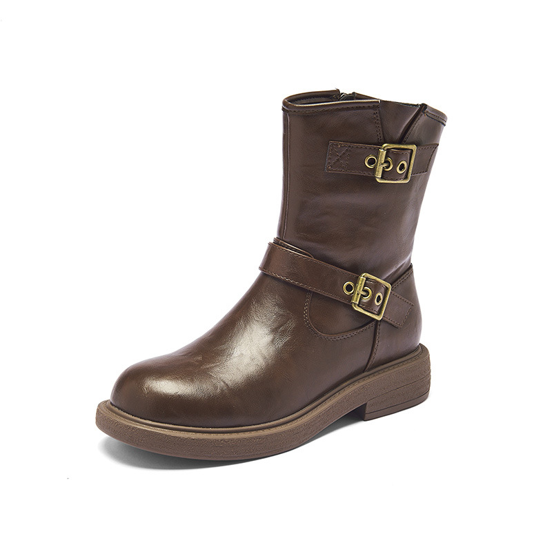 Augusto Lion Brown Martin botas para mujeres 2026 nuevo otoño retro botas británicas pequeñas botas de suela gruesa