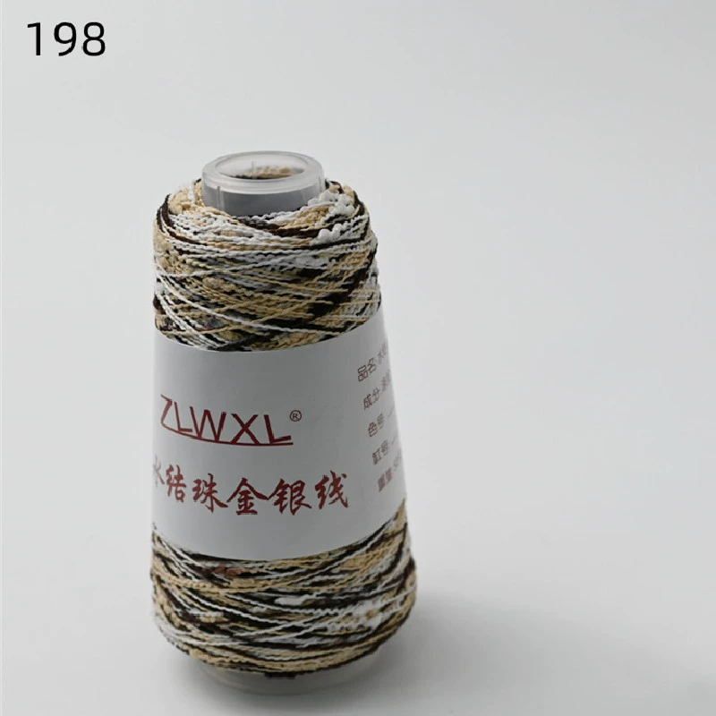 Woven silk threads handmade, 50 gram, gold and silver