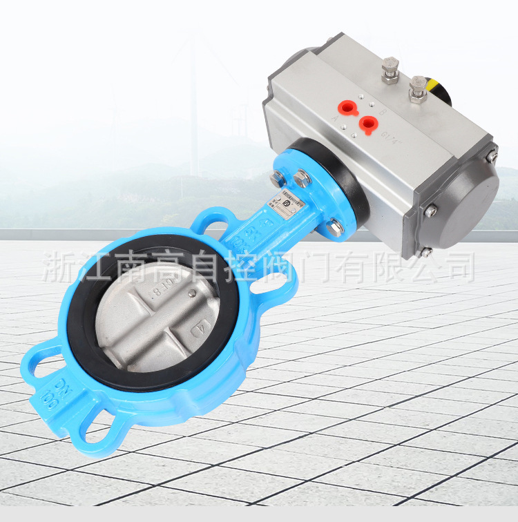 D671F-16Q四氟对夹蝶阀 气动四氟蝶阀 多标准气动蝶阀手柄四氟