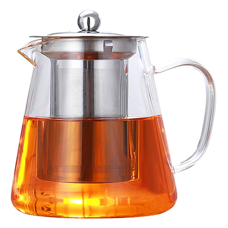 Tetera de vidrio juego de té de filtro de acero inoxidable tetera de vidrio de borosilicato recta olla de fugas de acero de gran capacidad olla Triángulo