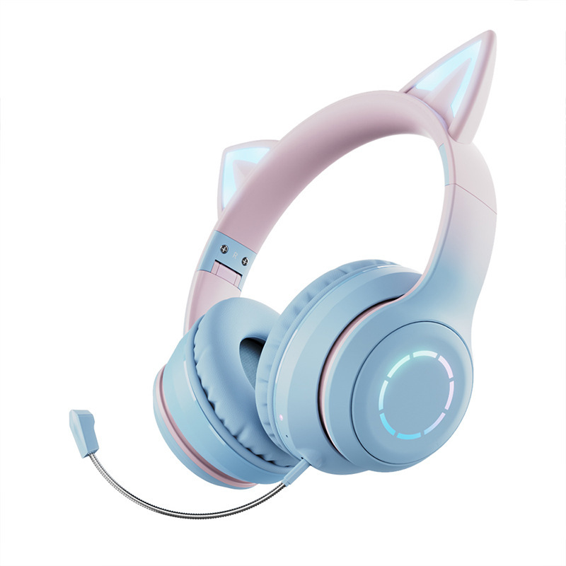 新型bt029c猫耳発光ゲーム電競争アナウンサーヘッドセット無線bluetoothヘッドセット工場卸売り|undefined