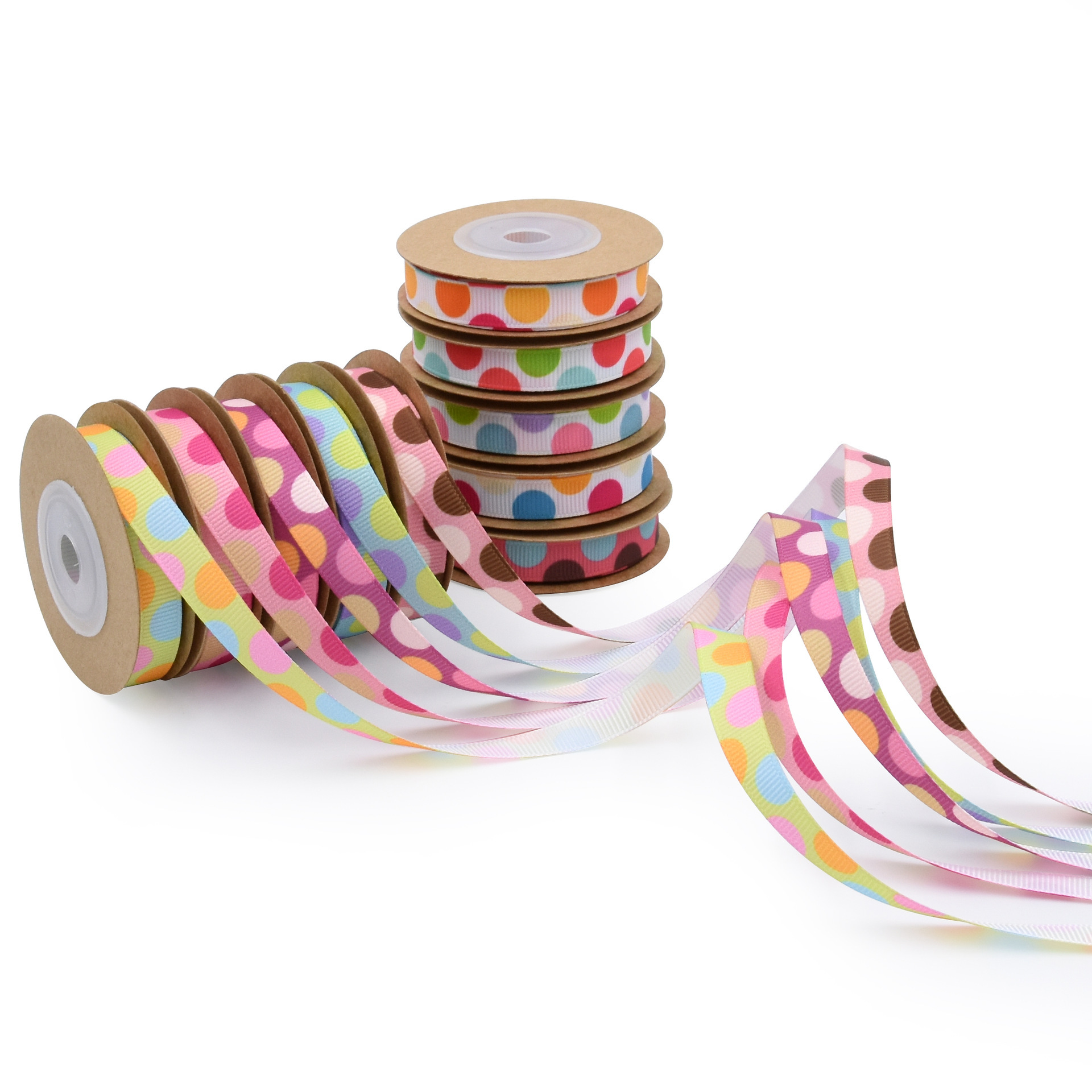 Transfronterizo 1cm AliExpress impresión en color semicírculo costilla cinta flores regalo material de embalaje punto cinta 5Y en stock