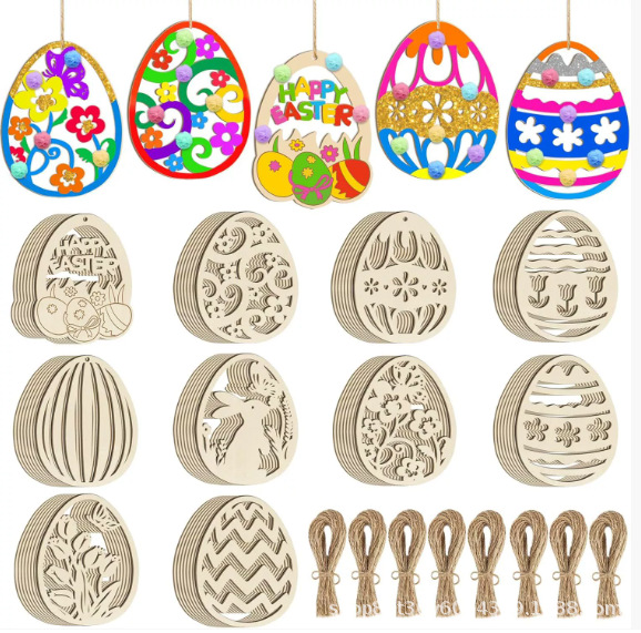 DIY Handmade Craft Wooden Puzzle Blanks Decorative Toy Set for Children Assembly and Painting