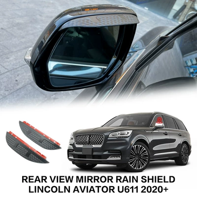 Rain shield – Lincoln Aviator Window Deflector - standard-packing-without-logo-flying-home-aviator-mk2-u611-2020-rearview-mirror-rain-eyebrow-carbon-fiber-pattern