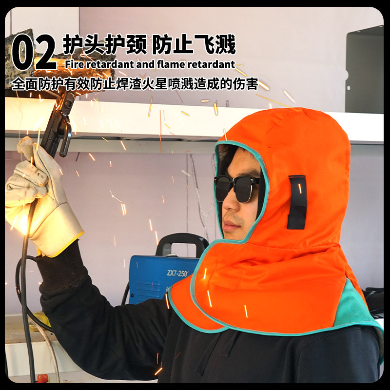 Soldadura ignífugo sombrero a prueba de polvo chale pulido anti-splash sombrero soldador chale a prueba de quemaduras fábrica al por mayor