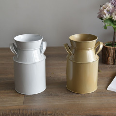 鐵皮花瓶鐵皮桶插花桶歐式鐵藝乾花鮮花桶復古做舊插花花筐