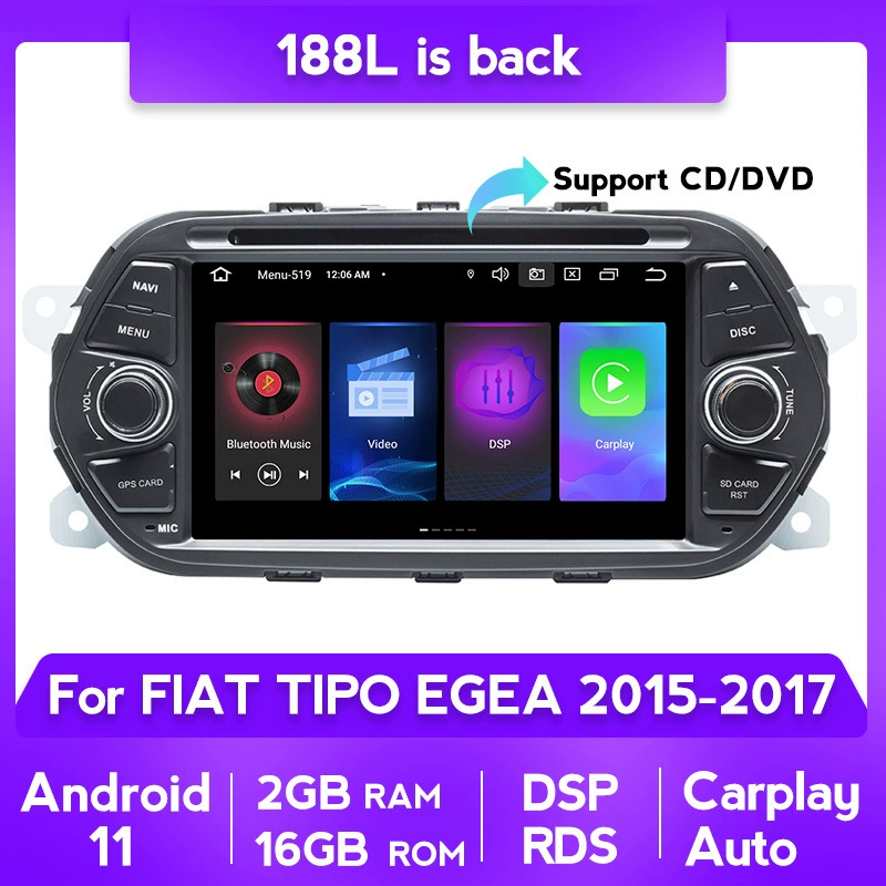 Подходит для автомобильной навигации Fiat Tipo Egea 2015-2017 с GPS Bluetooth CD все-в-одном