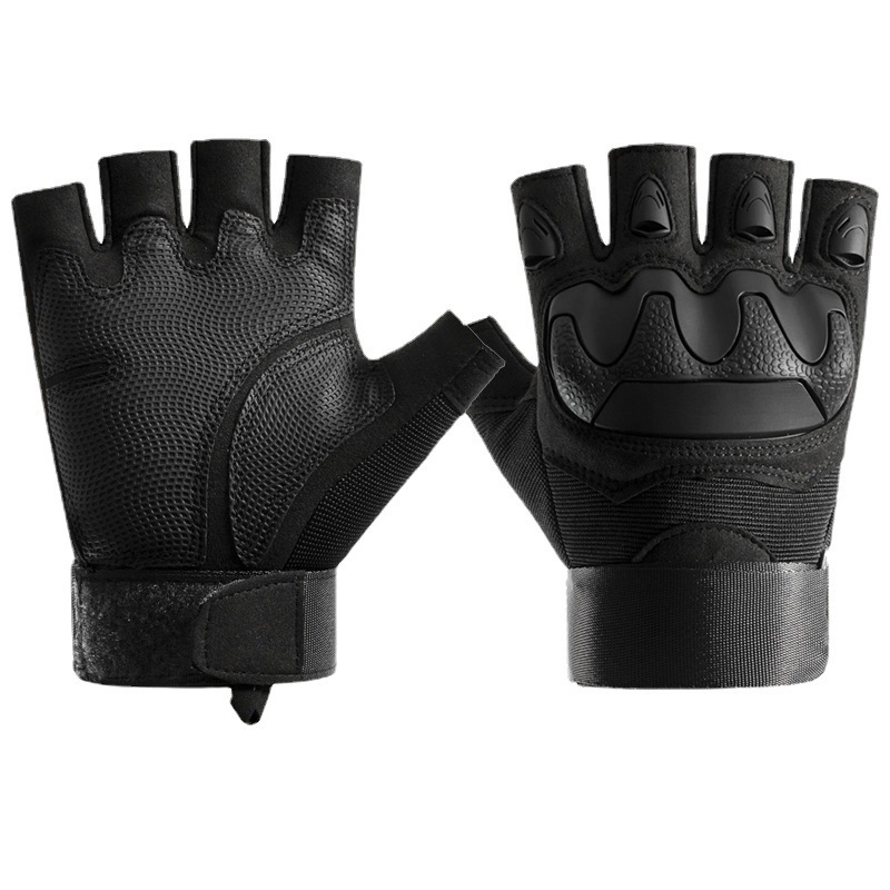 Nuevo Shell suave medio dedo-Negro