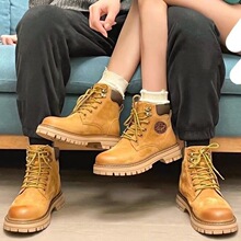 踢不烂大黄靴男高帮鞋美式复古马丁靴男款中帮户外登山工装靴子男